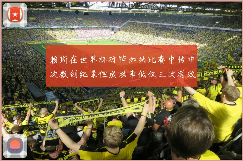 赖斯在世界杯对阵加纳比赛中传中次数创纪录但成功率低仅三次有效